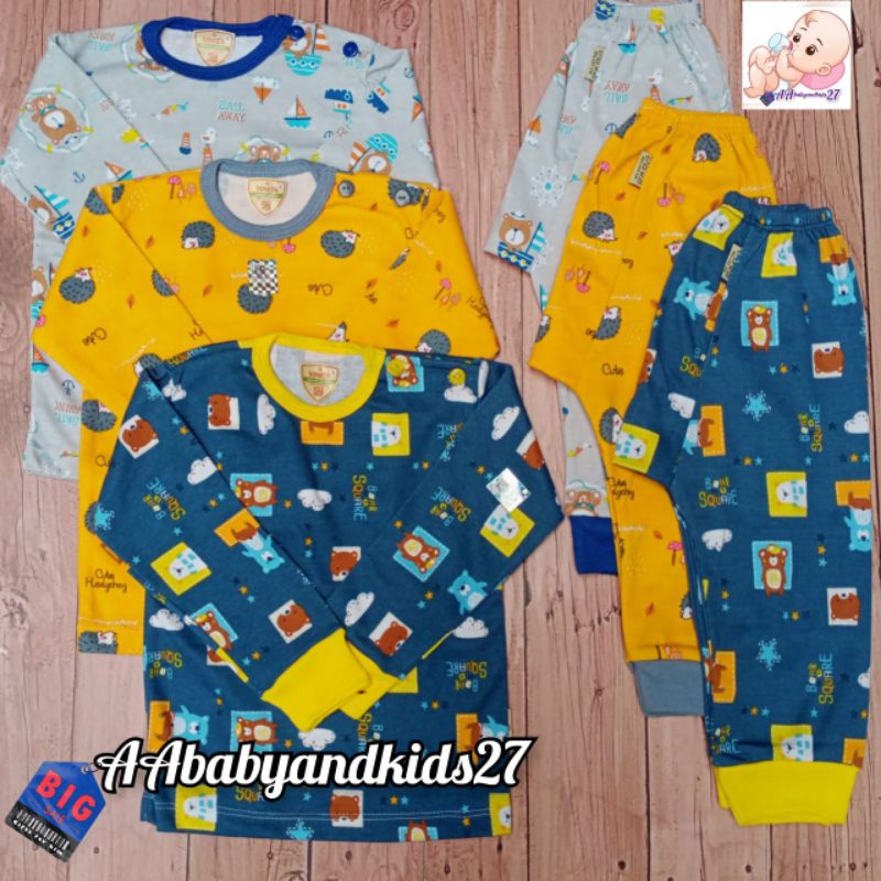 VINATA SETELAN BAJU BAYI KANCING BAHU LENGAN PANJANG UKURAN S M L XL SNI HIGHT QUALITY