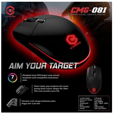 MOUSE GAMING RGB CYBORG CMG-081