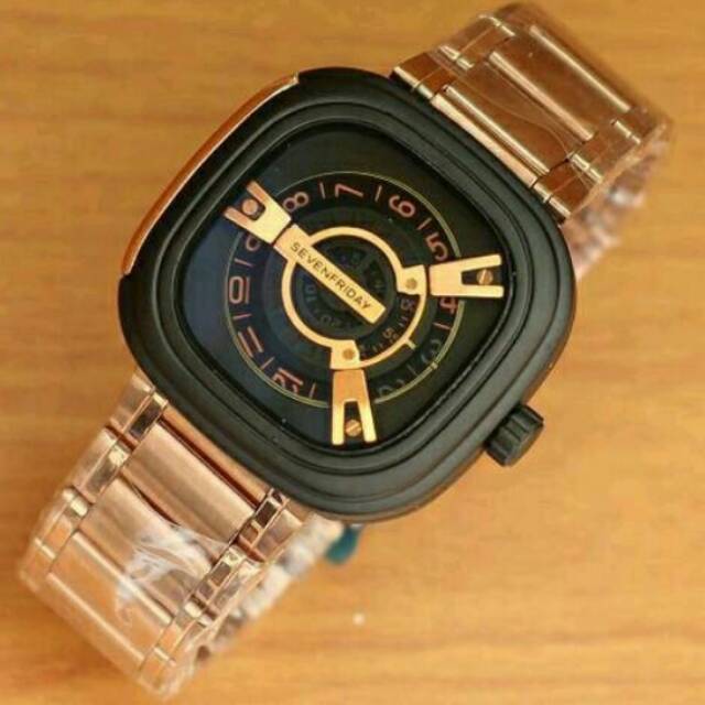 Jam tangan wanita seven friday chain rosegold