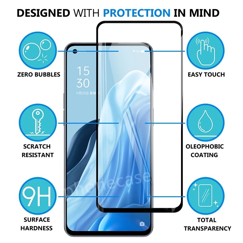 Pelindung Layar Tempered Glass Oppo Reno 7 5G Reno 7 Z 5G Paket 2 in 1