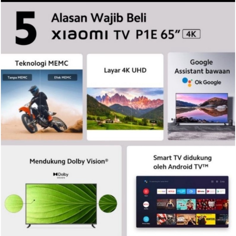 Xiaomi Mi TV A Pro Series 65 Inch 4K Digital New Garansi Resmi