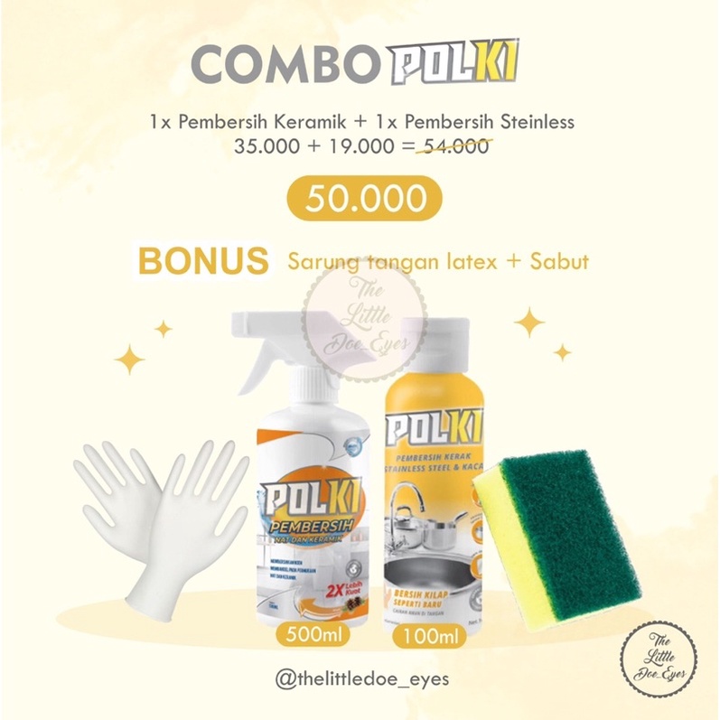 Combo Polki Pembersih Kerak Steinless teel, Kaca, nat &amp; keramik