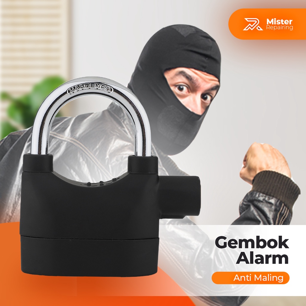 Gembok Alarm Anti Maling gembok Pengaman Pagar Rumah Motor