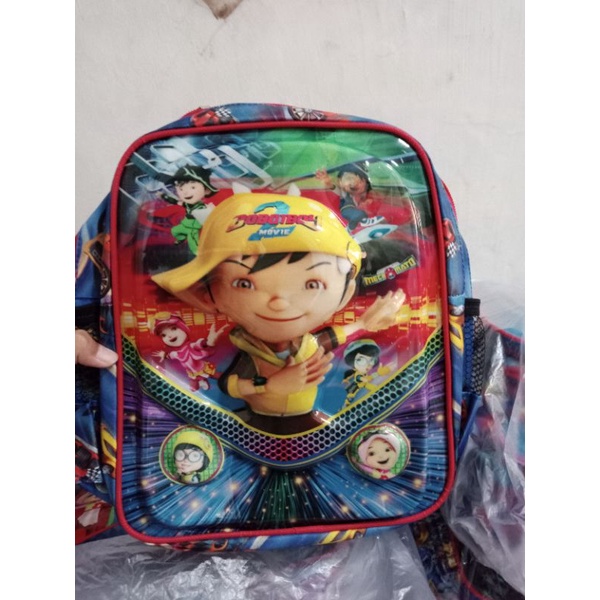 ransel PAUD TK SD motif BOBOBOY bisa nyala LED model timbul 3D