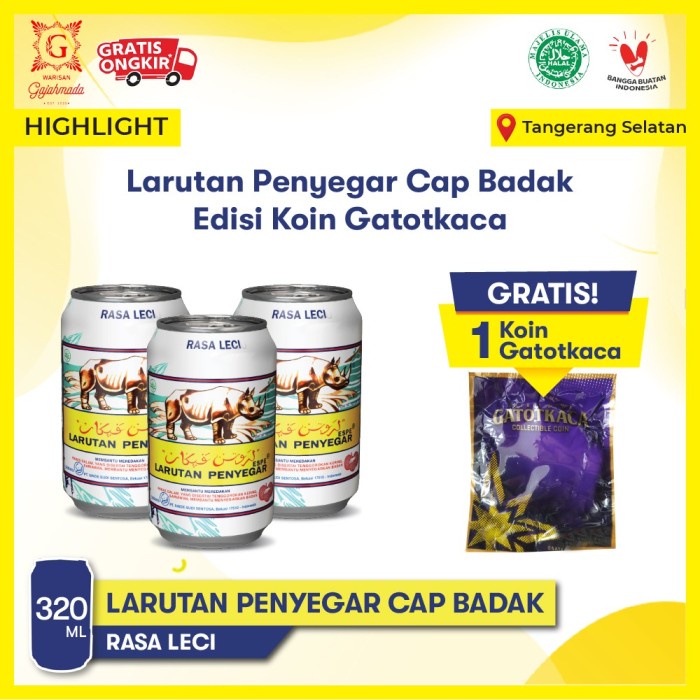 

Larutan Penyegar Cap Badak Leci, 3 x 320ml | Free 1 Koin Gatotkaca (BERKUALITAS)
