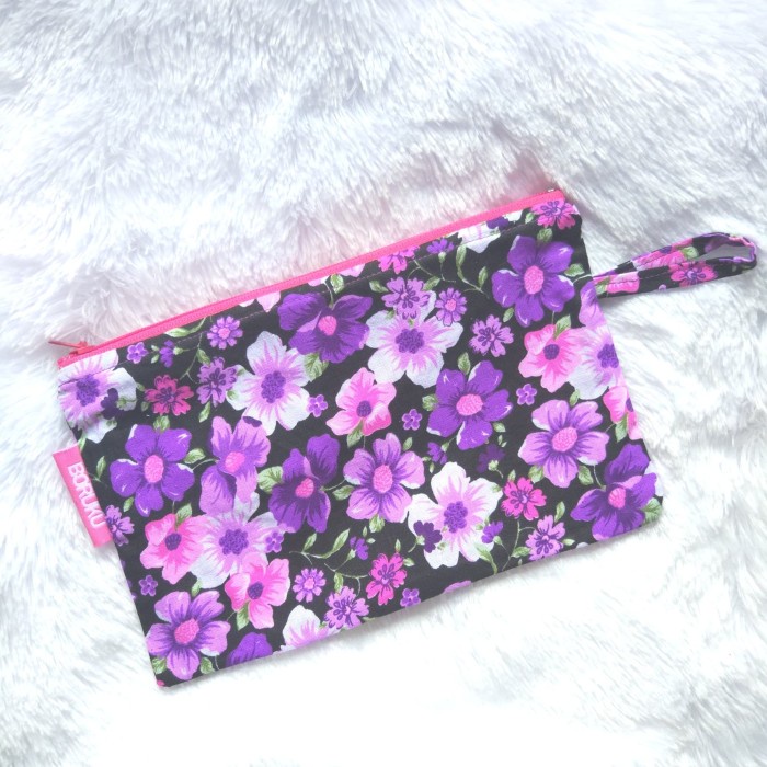 

Murah Pouch / Pencil Case Floral Ungu Diskon