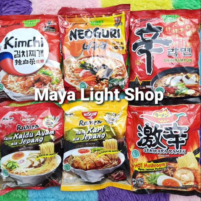 

Ramen halal mui jepang korea mie rebus kimchi udon shin ramyun nissin gekikara mikuya mie kuah