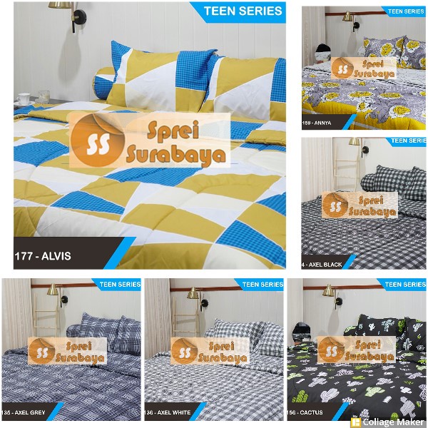 Sprei Rumbai 160x200 / 180x200 / 200x200 - Tinggi Rumbai 50cm - Sprei Rempel - Mix Motif