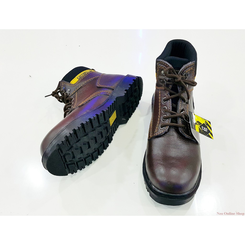 SEPATU SAFETY KULIT SAPI ASLI CATERPILLAR 2011 COKLAT