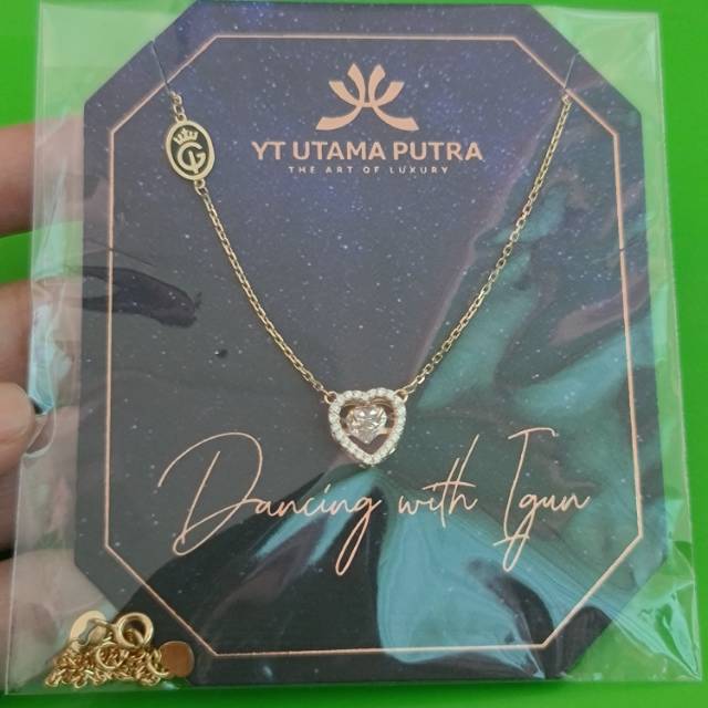 Kalung dancing stone love IGUN ivan gunawan kadar 375 gold