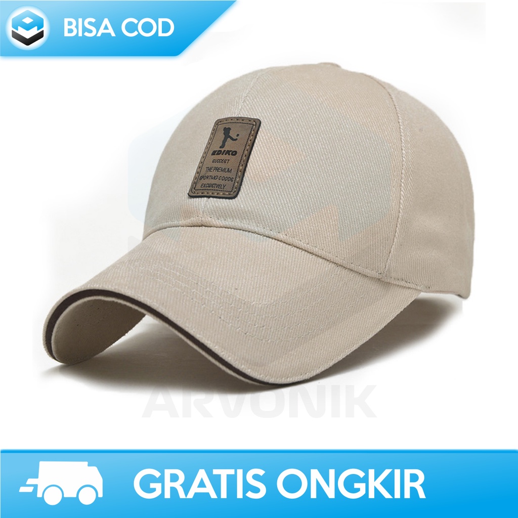 TOPI LOGO BASEBALL GOLF SPORT FASHION PRIA DEWASA ORIGINAL EDIKO HITAM