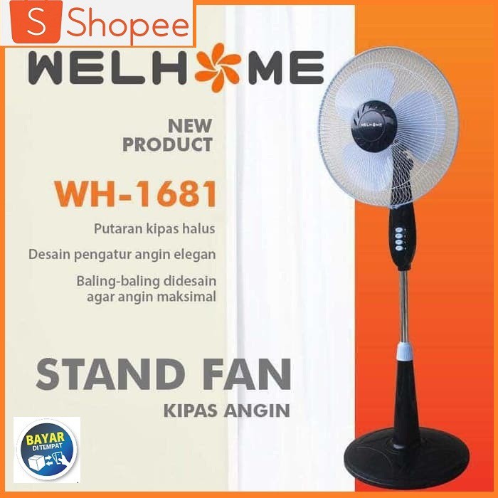 Kipas Angin Berdiri/Stand Fan Welhome WH-1681 (16 Inch)