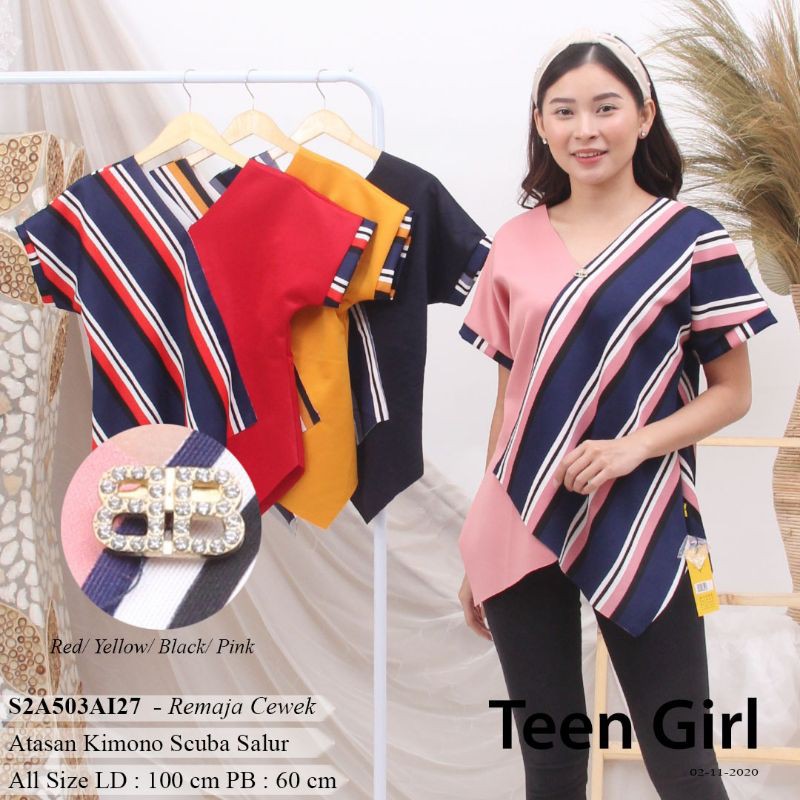 Blus scuba model motif Garis + bros