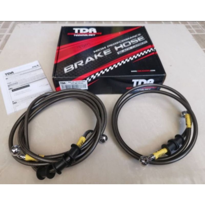 BRAKE HOSE SELANG REM TDR BLACK CARBON SET NMAX NON ABS DEPAN BELAKANG