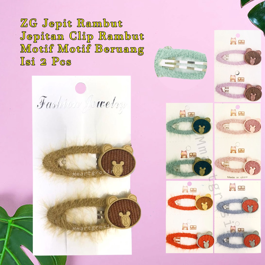 ZG Jepit Rambut / Jepit Clip Rambut / Motif  Imut / Aksesorias Rambut Isi 2 Pcs