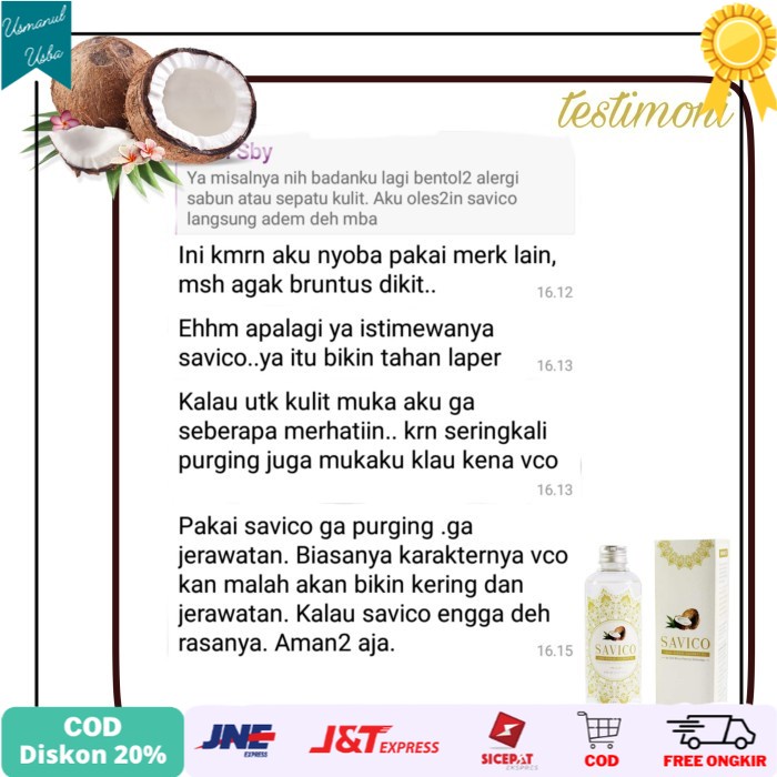 

◾COD◾ SAVICO LIGHT EVCO (EXTRA VIRGIN COCONUT OIL) by SAGHA