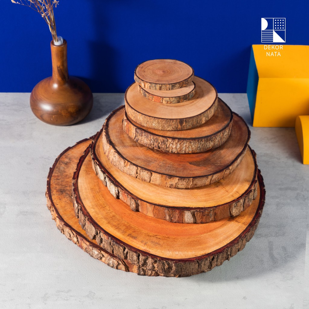 

Dekornata Large Wooden Slice 25 - 30 / Potongan Kayu Besar / Wood Coaster / Tatakan Kayu