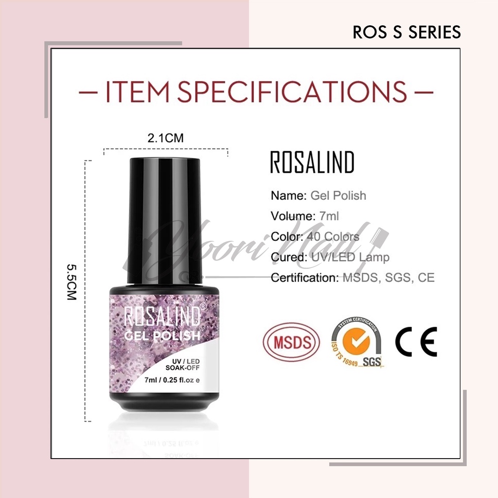 Mini Rosalind S Series 7ml glitter series cat eye series temperature chage nail gel series berubah warna