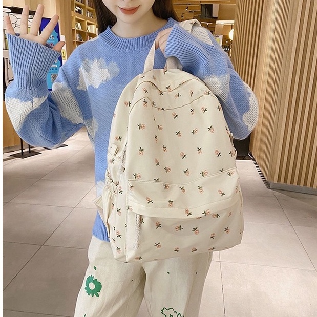 Mores Tas Ransel Rosie Korean Nilon backpack Import Print Aesthethic Tas sekolah laptop lucu kuliah remaja