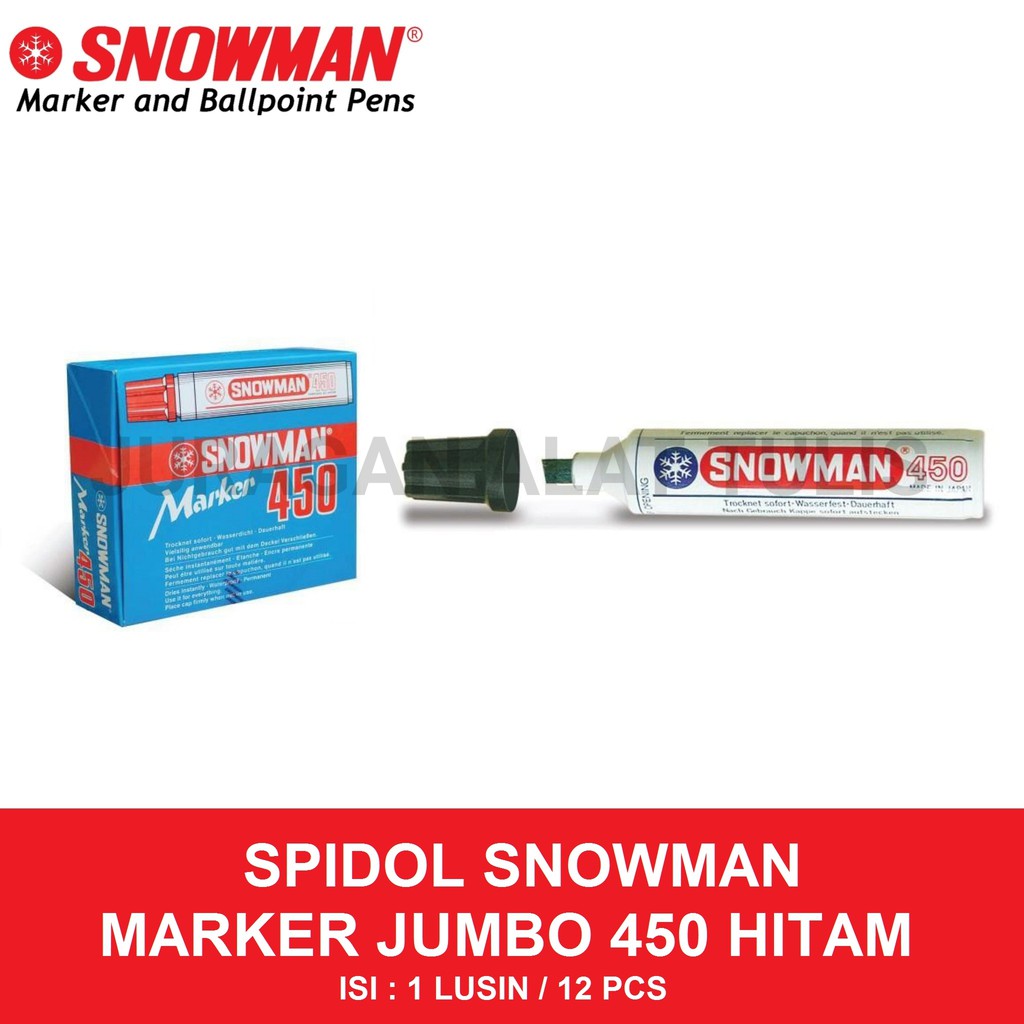 

SPIDOL SNOWMAN JUMBO J-450 / SPIDOL PERMANEN WARNA HITAM