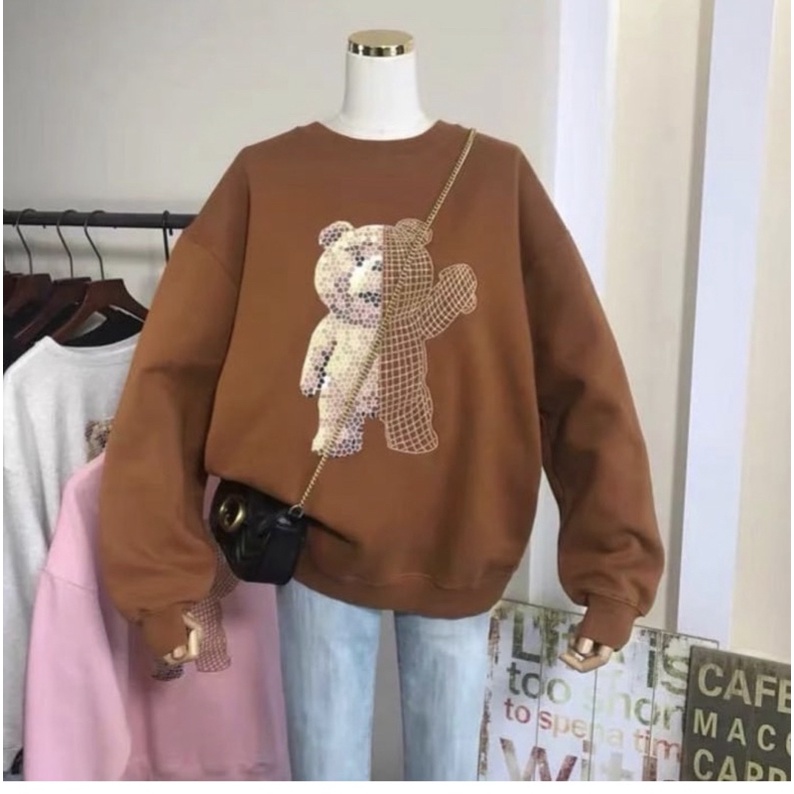 grosir_solo || SWEATER MICKEY MODELA HOODIE SIDNEY BUTTON BEARY SWEETY COWBOY OVERSIZE || SWEATER KARAKTER KOREA KEKINIAN