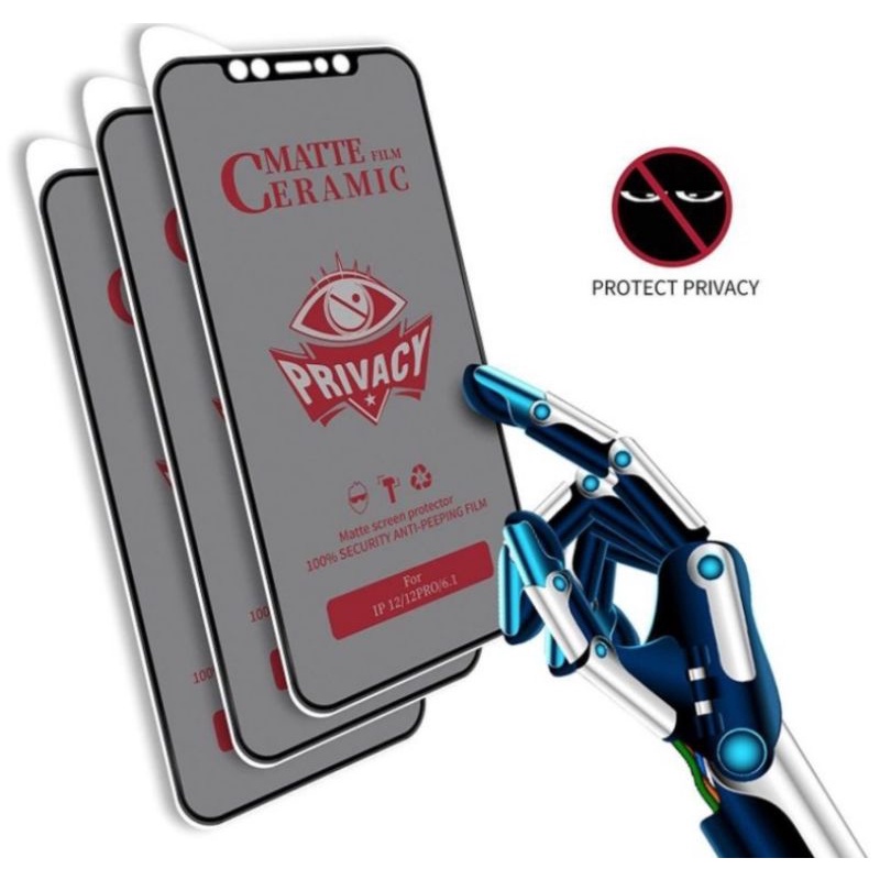 Tempered Glass Ceramic Matte Spy Infinix SMART 4/SMART 5/SMART 6/SMART 6PLUS/SMART 6HD/SMART HD/HOT 8/HOT 8LITE/HOT 9/HOT 9PLAY/HOT 10S/HOT 10T/HOT 10PLAY/HOT 11/HOT 11S/HOT 11PLAY/HOT 12i/Hot 30i/Note 11/NOTE 7LITE/NOTE 11