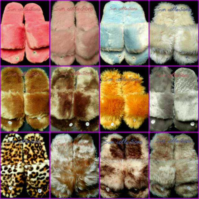 Sandal Bulu selop / Sandal tidur Bulu