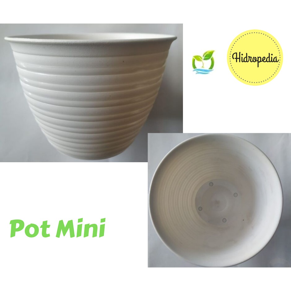  Pot  Tanaman dan Bunga  Plastik  Putih  Tawon 18 cm Shopee  