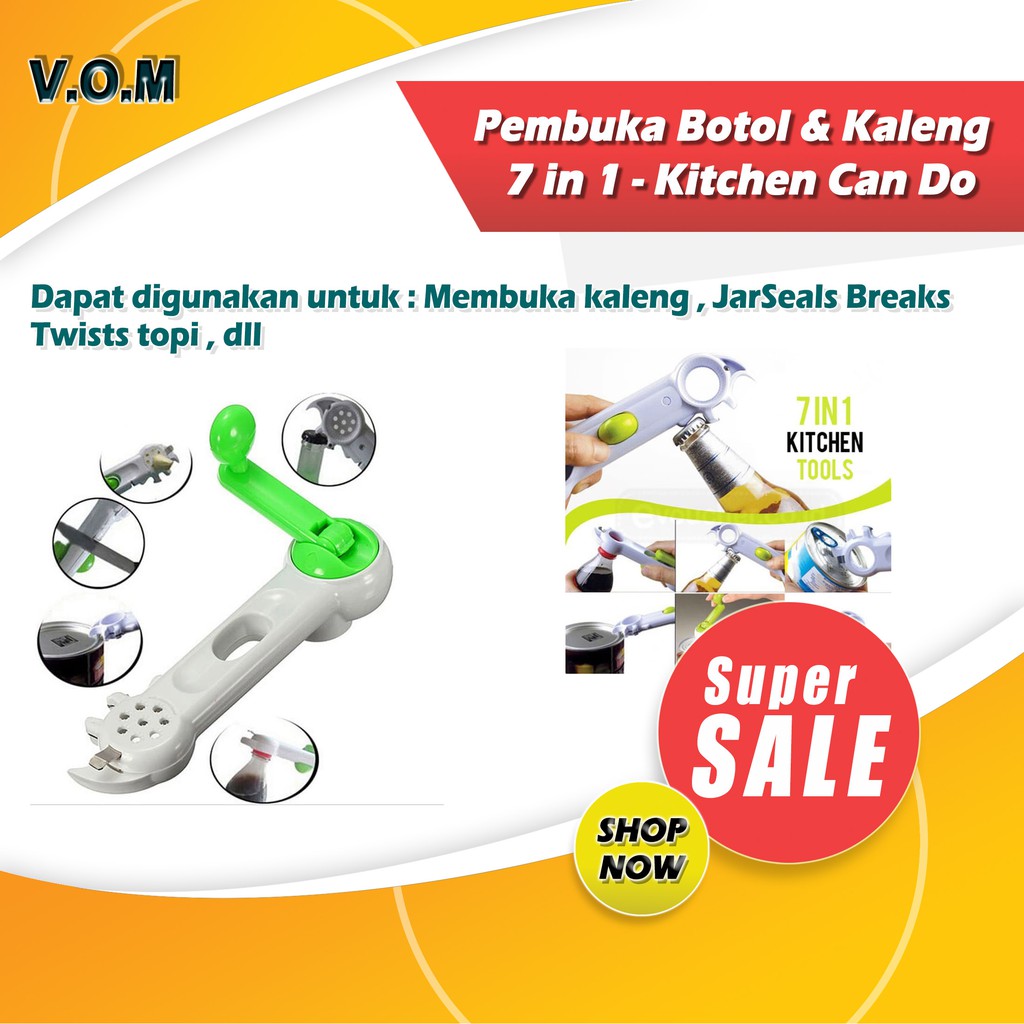 VOM 0400 Pembuka Botol &amp; Kaleng 7 in 1 - Kitchen Can Do - 0400