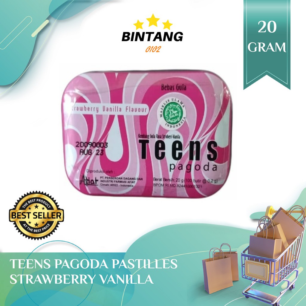 

TEENS PAGODA PASTILLES STRAWBERRY VANILA 20 GR