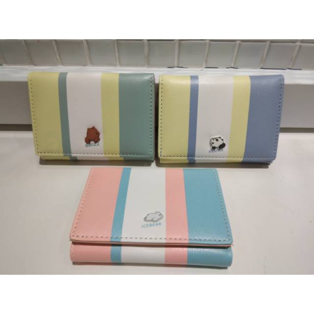 Dompet wanita | we bare bears stripe wallet MINISO