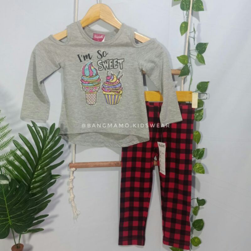 SETELAN ANAK PEREMPUAN BRANDED KAOS LEGGING GRAZIELLA