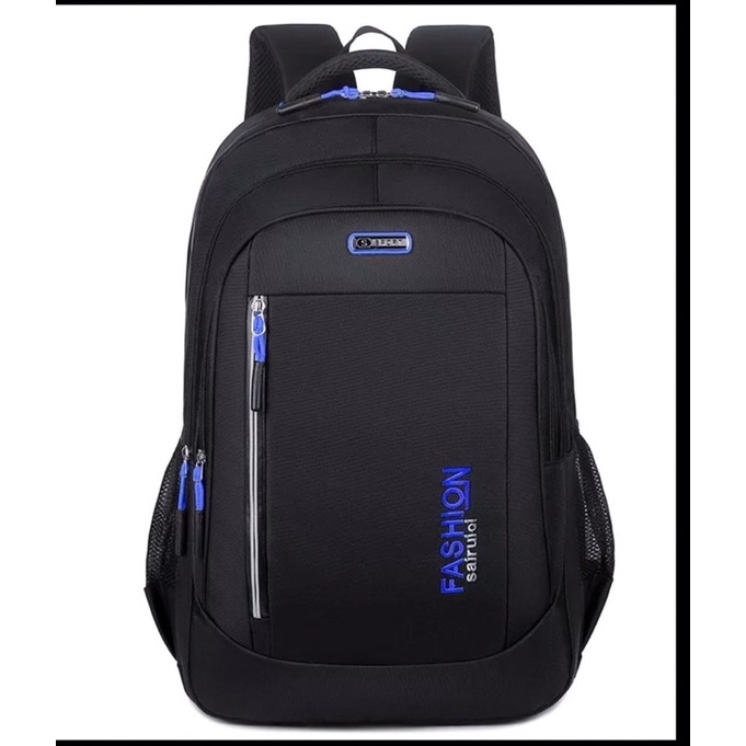 RANSEL SEKOLAH PRIA FASHION/ TAS MURAH ANAK COWOK LAKI LAKI PEREMPUAN CEWEK HITAM MASUK LAPTOP BESAR UKURAN 33CM