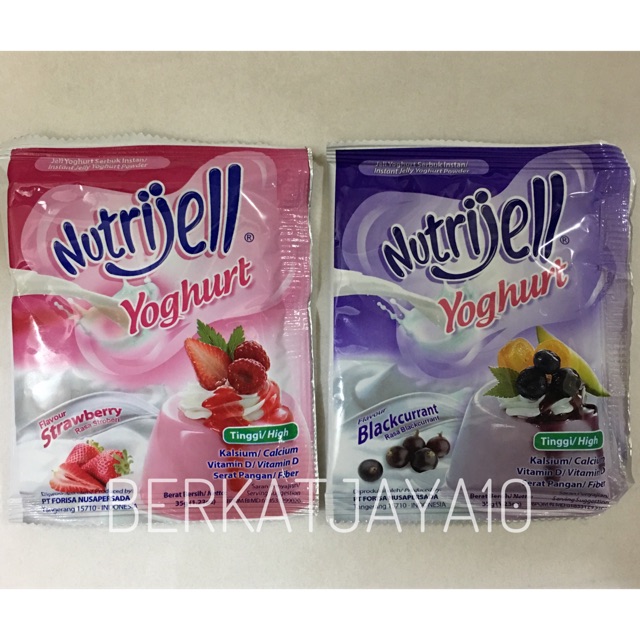 Nutrijell Yoghurt Nutrijel Yogurt Blackcurrant dan Strawberry 35 Gram