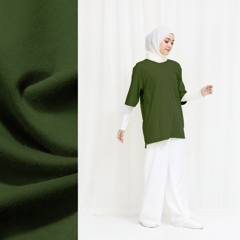 KAOS POLOS OVERSIZED T-SHIRT PRIA WANITA OLIVE COLOUR