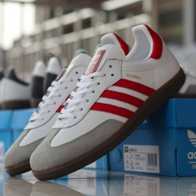 Sepatu Adidas Samba OG White List Red Original Made in Indonesia BNWB