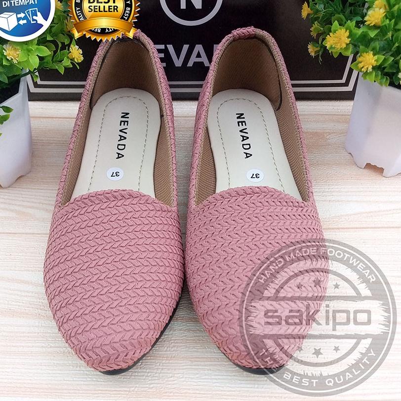 Top Produk.. PROMO 12.12 BIRTHDAY SALE SEPATU WANITA DEWASA BALET RAJUT NEVADA TRENDI TERMURAH TERLA