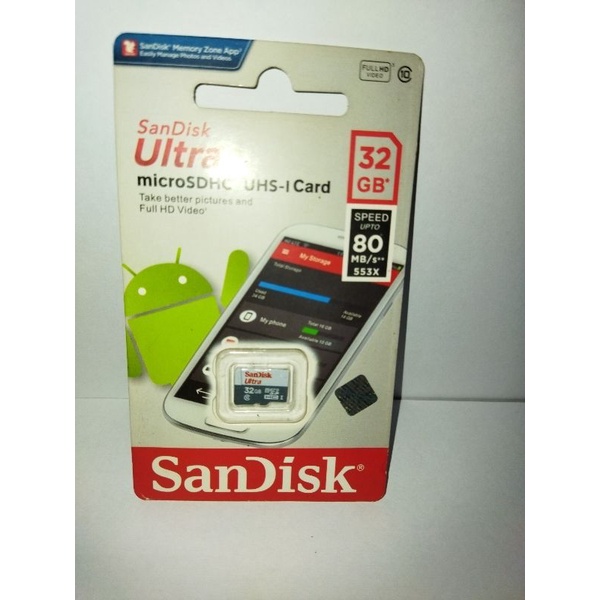 SANDISK MICRO SD 32 GB ORIGINAL BY DATASCRIP / MEMORI SD SANDISK MICRO SD 32 ORIGINAL ULTRA DATASCRI