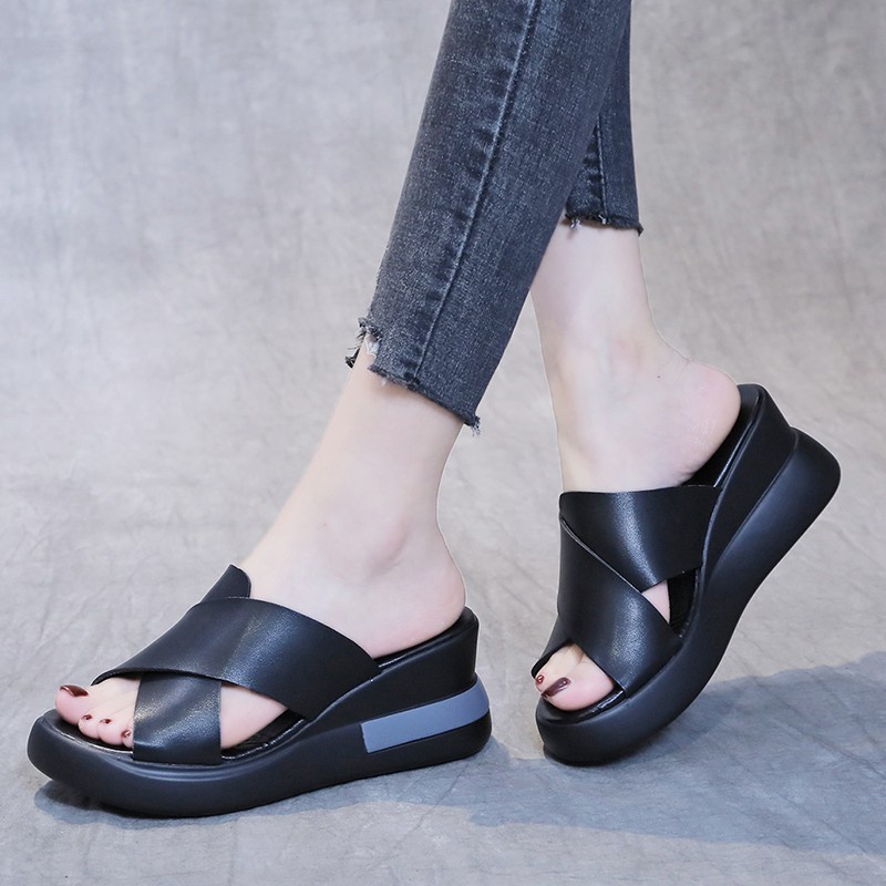 COD POS M61 Sandal Tali Wedges Wanita Import Sandal Tali Strap