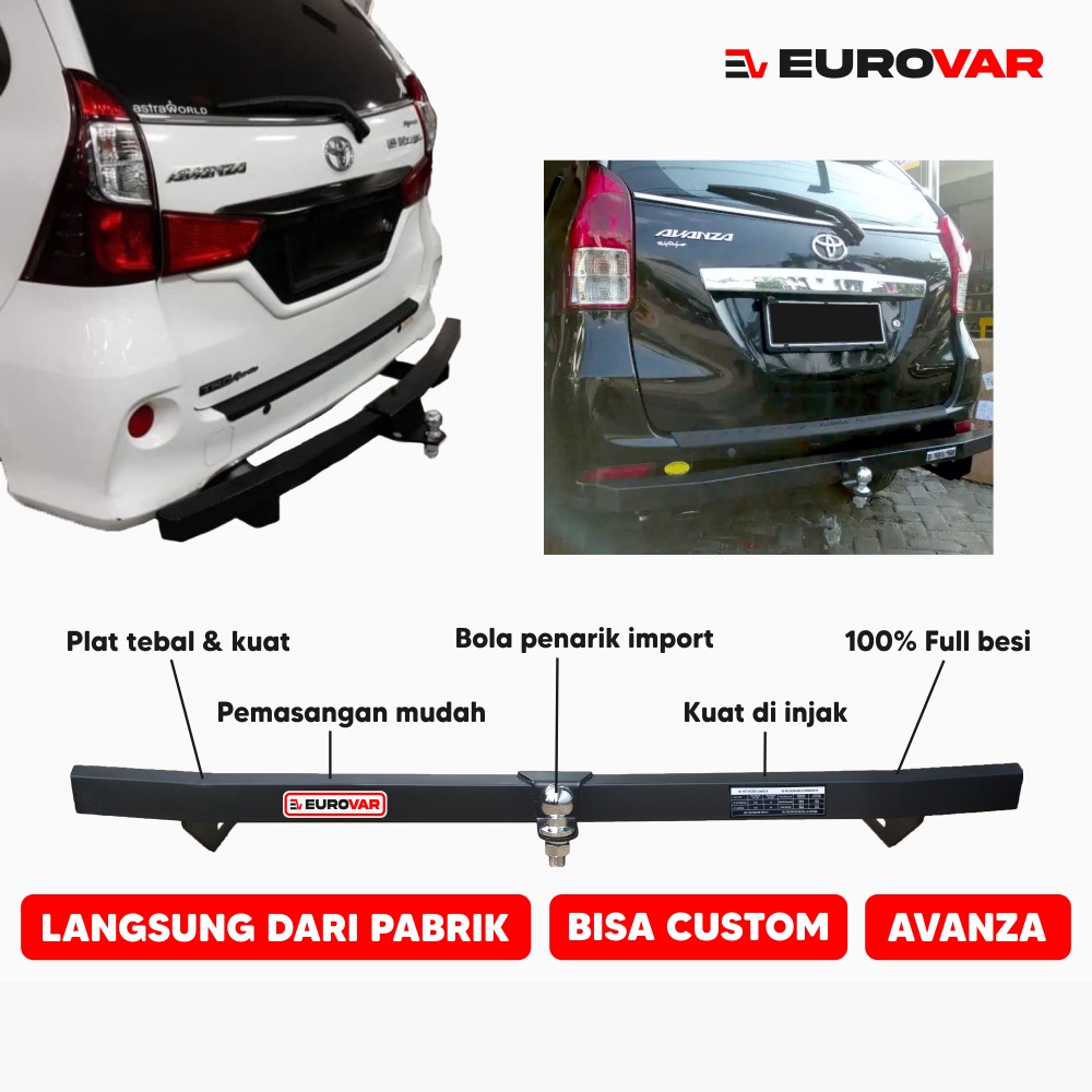 Jual TOWING BAR EUROVAR FULL BESI PENGAMAN BUMPER BELAKANG AVANZA + ANTING Shopee Indonesia