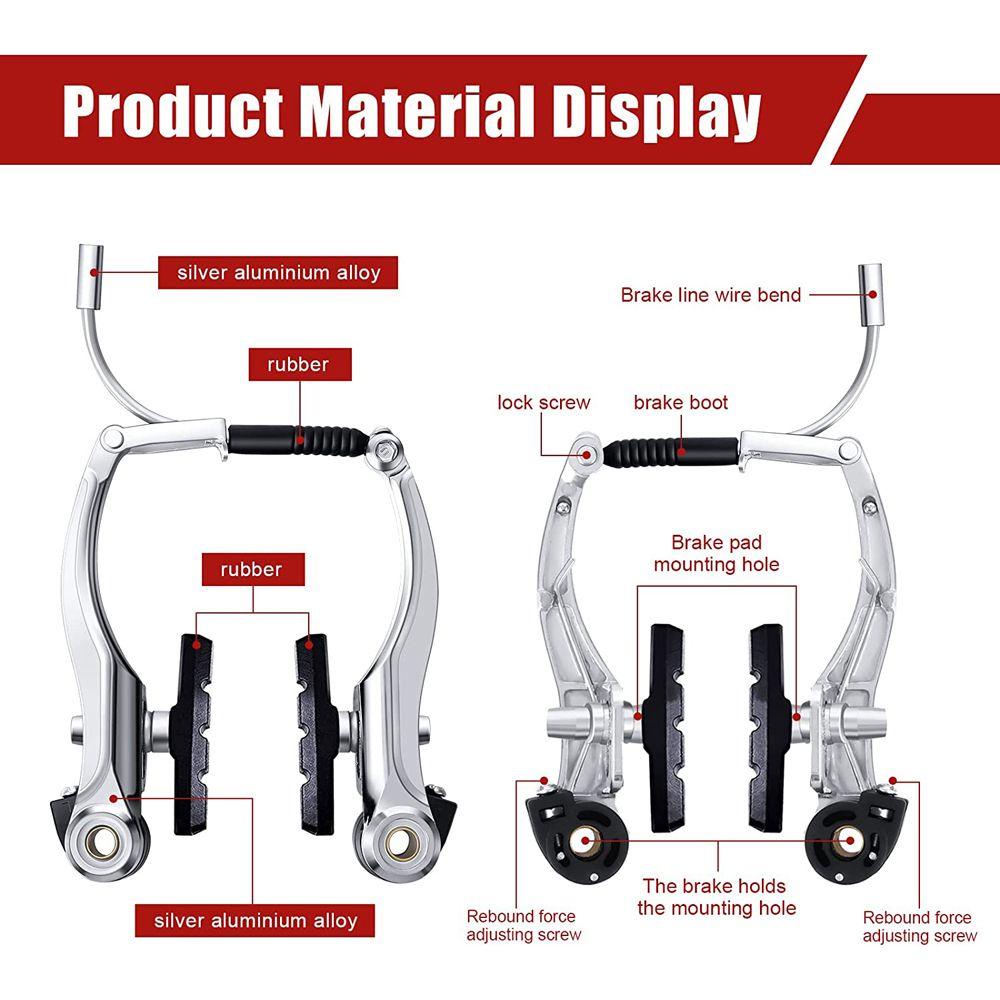 Lanfy Set Rem Sepeda Depan Belakang Rem MTB Bagian Dalam Dan Luar Rem Sensitivitas Sepeda Rem Hidrolik Cantilever Alloy V Brake Caliper Set