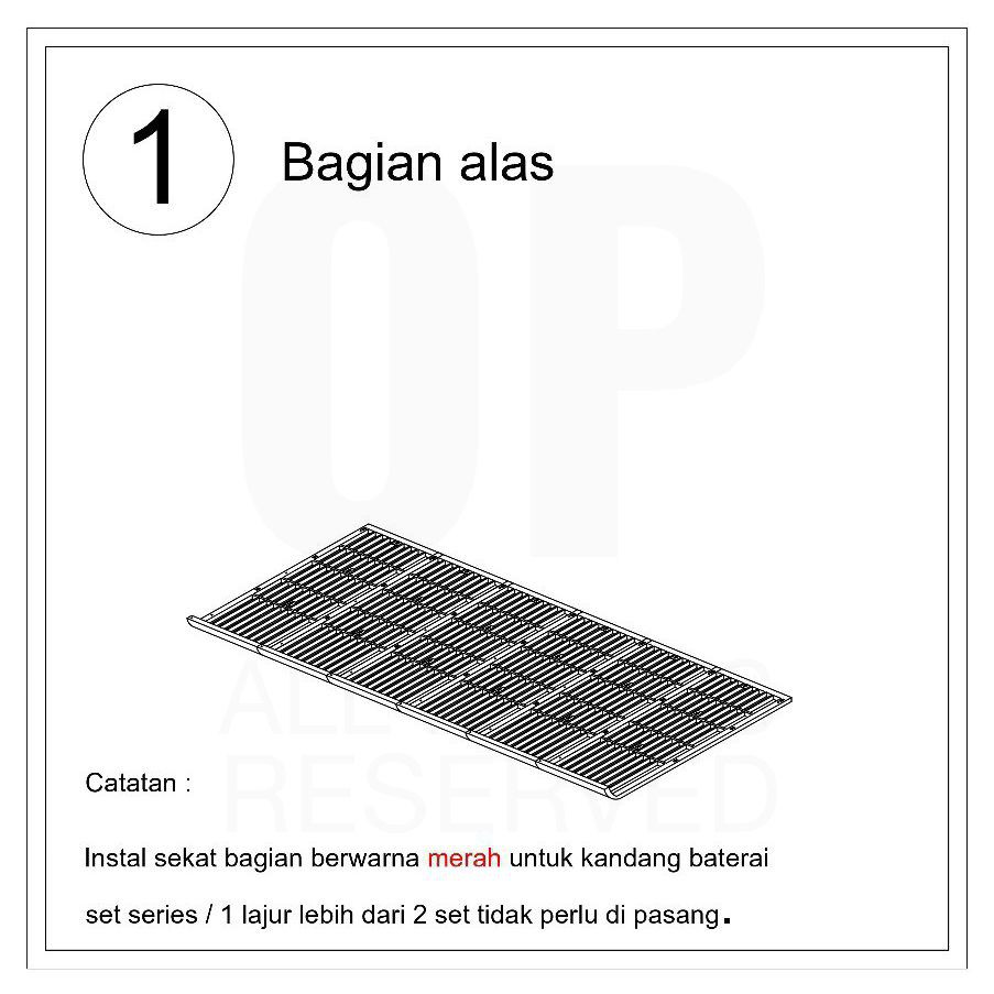 Install kandang baterai ayam petelur plastik pintu 4 depan