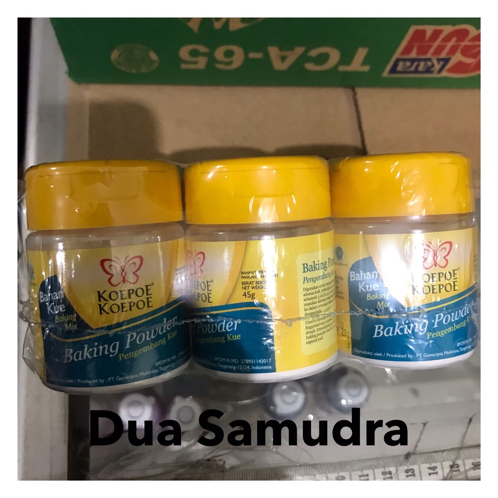 

(E-14) baking powder 45 gram dan soda kue SK 81 gram koepoe kupu