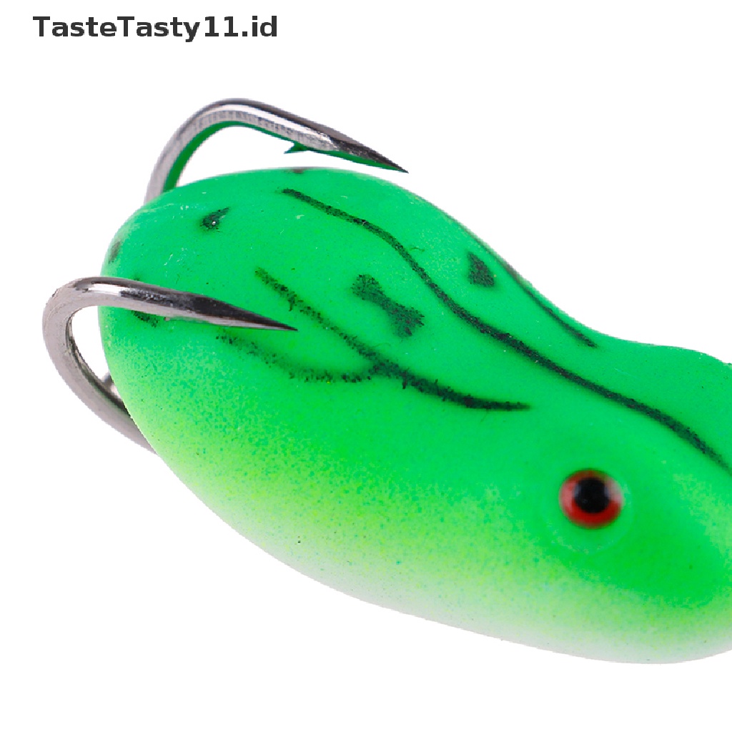 Tastetasty 1PC Umpan Pancing Softlure Bentuk Katak Imitasi Dengan Kail Ganda