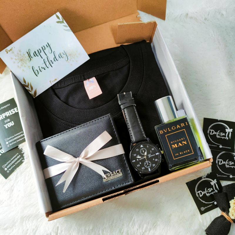 

Hampers cowok murah / gift box cowok black series / kado ulang tahun