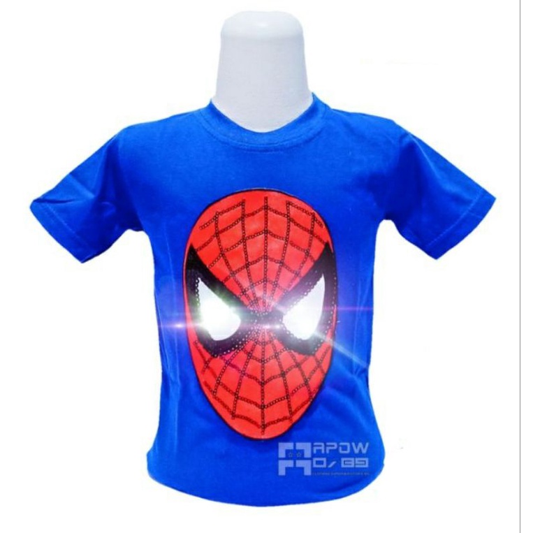 pdf baju anak laki laki motif spiderman LED bisa nyala baju atasan anak laki laki kaos hoodie