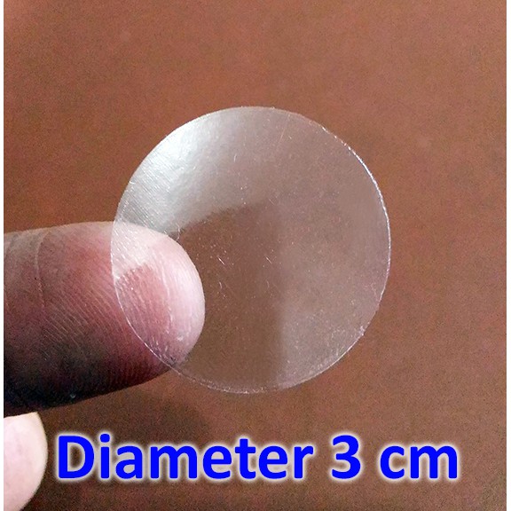 

Stiker Vinyl Bundar 30 mm Transparant Polos 120 pcs Sticker Bulat diameter 3 cm. 1 Pak = 120 Stiker