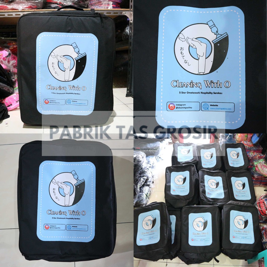 Jual Ransel Grosir Tas Sablon Bordir Go Clean Go Massage Cleaning O Tas Souvenir Bagus Keren