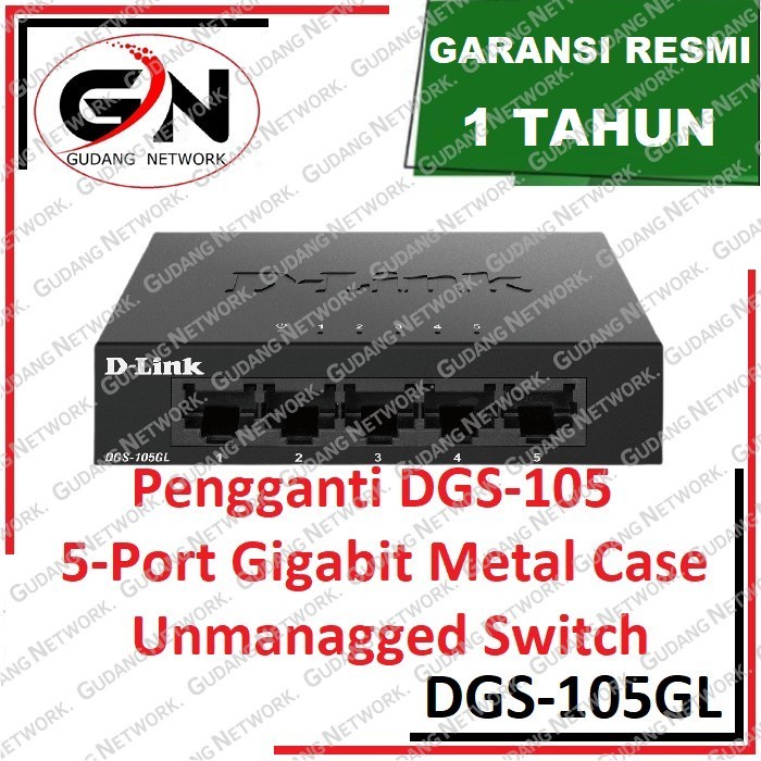 D-LINK DGS-105GL 5-port Gigabit Switch Metal Case Dlink DGS-105 GL