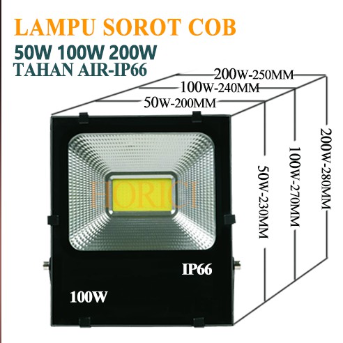 LAMPU SOROT COB 50W/100W outdoor flood light/ kap sorot